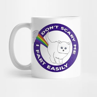 Don't Scare Me I Fart Easily - Funny Cat Rainbow Mug